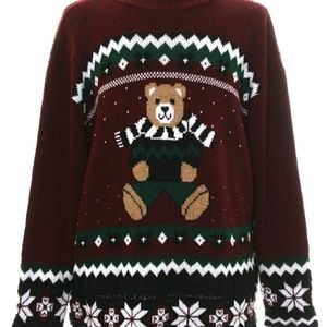 1980's classical vintage teddy bear sweater